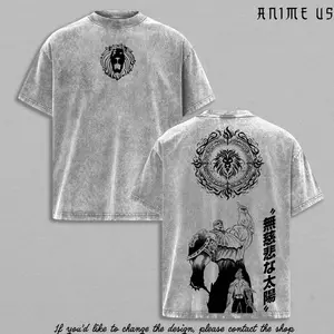 Escanor Seven Deadly Sins V3 T-Shirt Who Decided That Quote Pride Sin Vintage Washed Oversized Anime Streetwear Heavy Cotton Sigma Male Unisex Tee Retro Graphic Top Gift For Anime Fan PHP