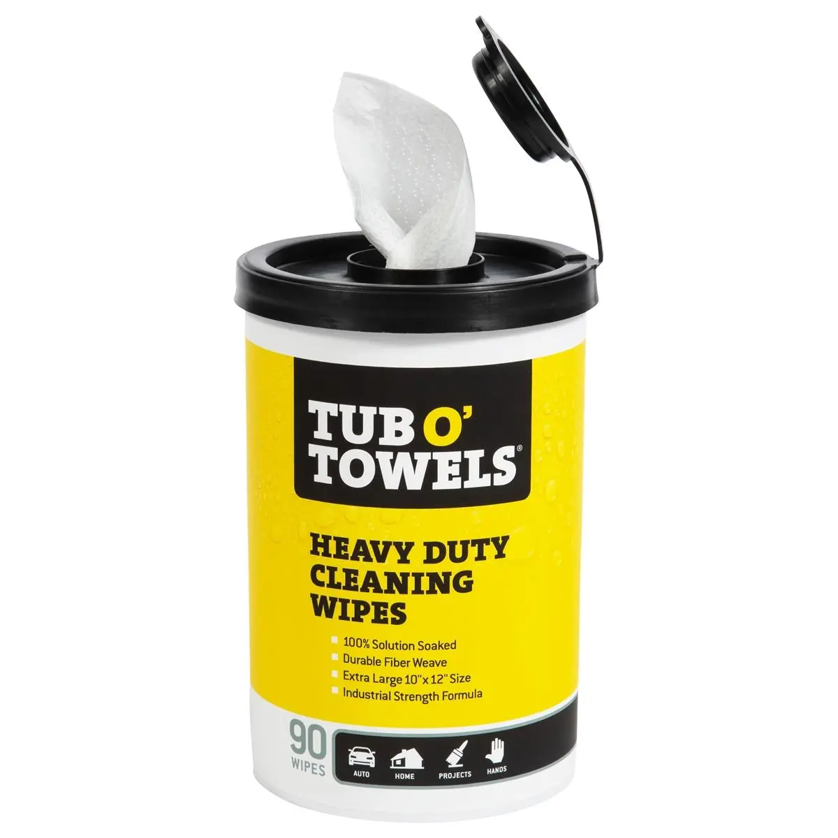 212 MAIN Thick Disposable Hand Cleaner Wipes - Tub O Towels FDPTW90, 90 Count, 10x12 in Heavy-Duty Industrial Household Portable Cleaning Supplies