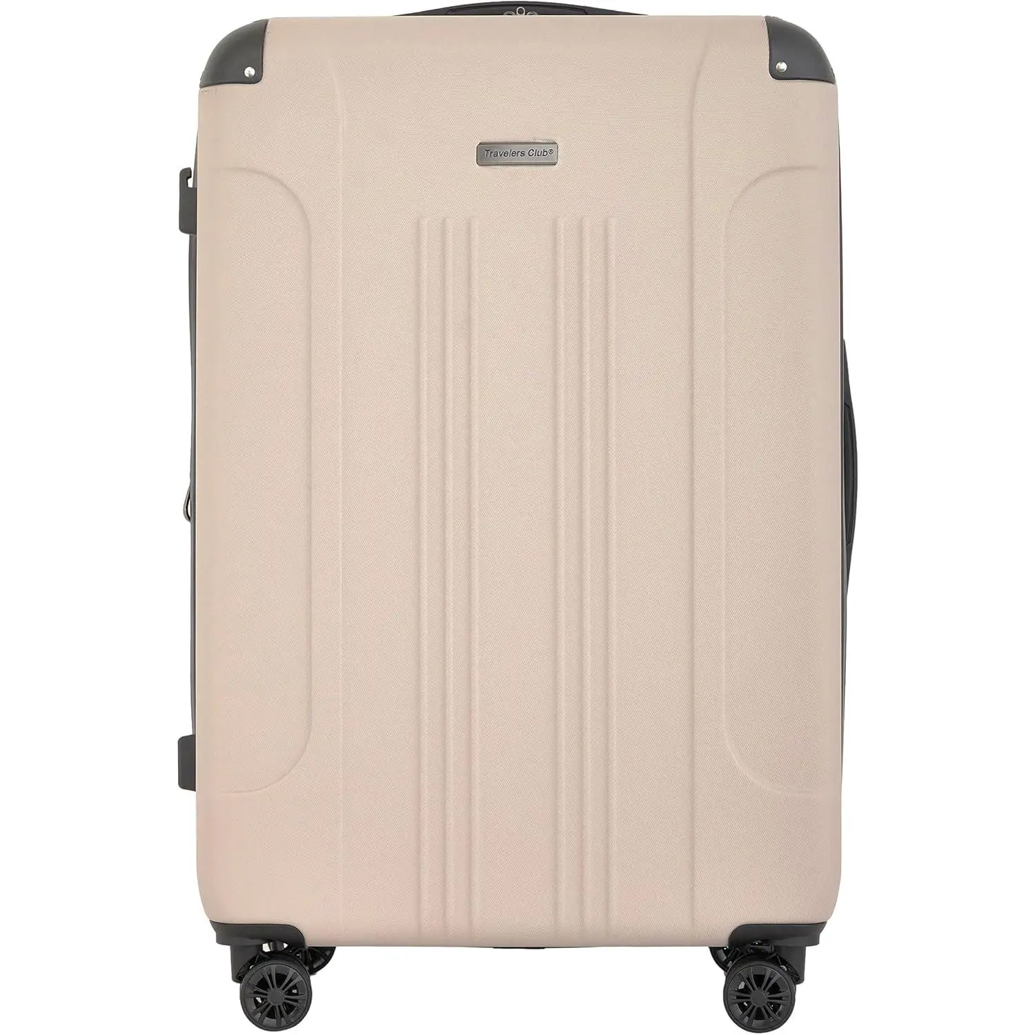 Travelers Club Chicago Plus Hardside Luggage, Mushroom, 20" Carry-On