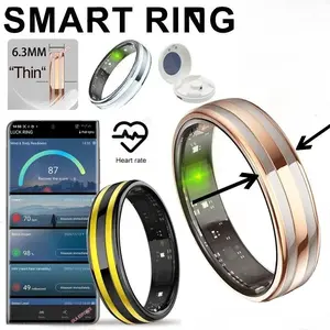 New 6.3mm Thin Smart Ring Health Monitor Smartring Outdoor Waterproof Ring Heart Rate Body Temperature Monitoring Sports rings