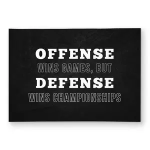 Begin Home Decor C1ROAR578U53UL 5 x 7 ft. Offense Wins Games - Black & White Outdoor Rectangle Area Rug