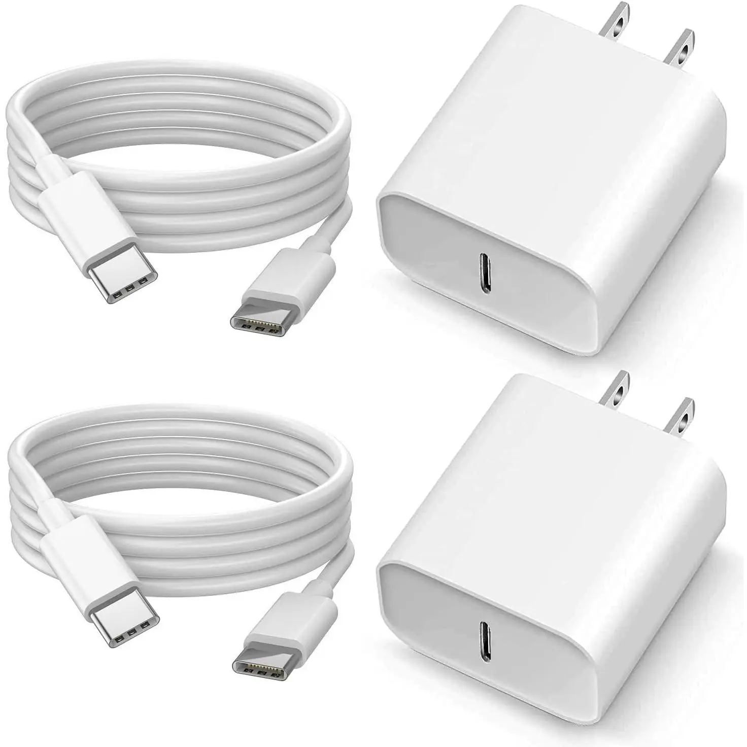 for iPhone 15 Charger USB C PD 3.0 25W Wall Charger 2 Pack Fast Charging Type C Charger Block with 6FT 3A Cable for iPhone 15/15 Plus/15 Pro/15 Pro Max iPad 10/Pro Mini 6 Air4/5, CHR011