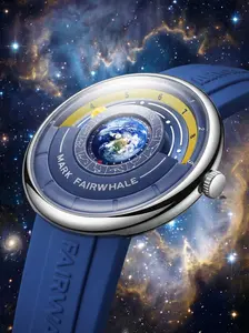Mark Fairwahle Men's Quartz Sports Watch, Fashionable Minimalist Planet Series, Multi-Functional Round Design, Model Fw-5700
