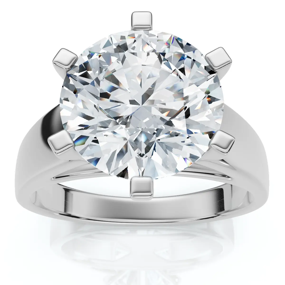 Certified 3 Ct Diamond Solitaire Engagement Cigar Ring 14k White Gold Lab Grown