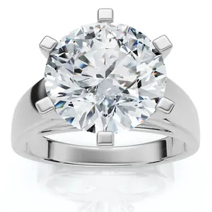 Certified 3 Ct Diamond Solitaire Engagement Cigar Ring 14k White Gold Lab Grown