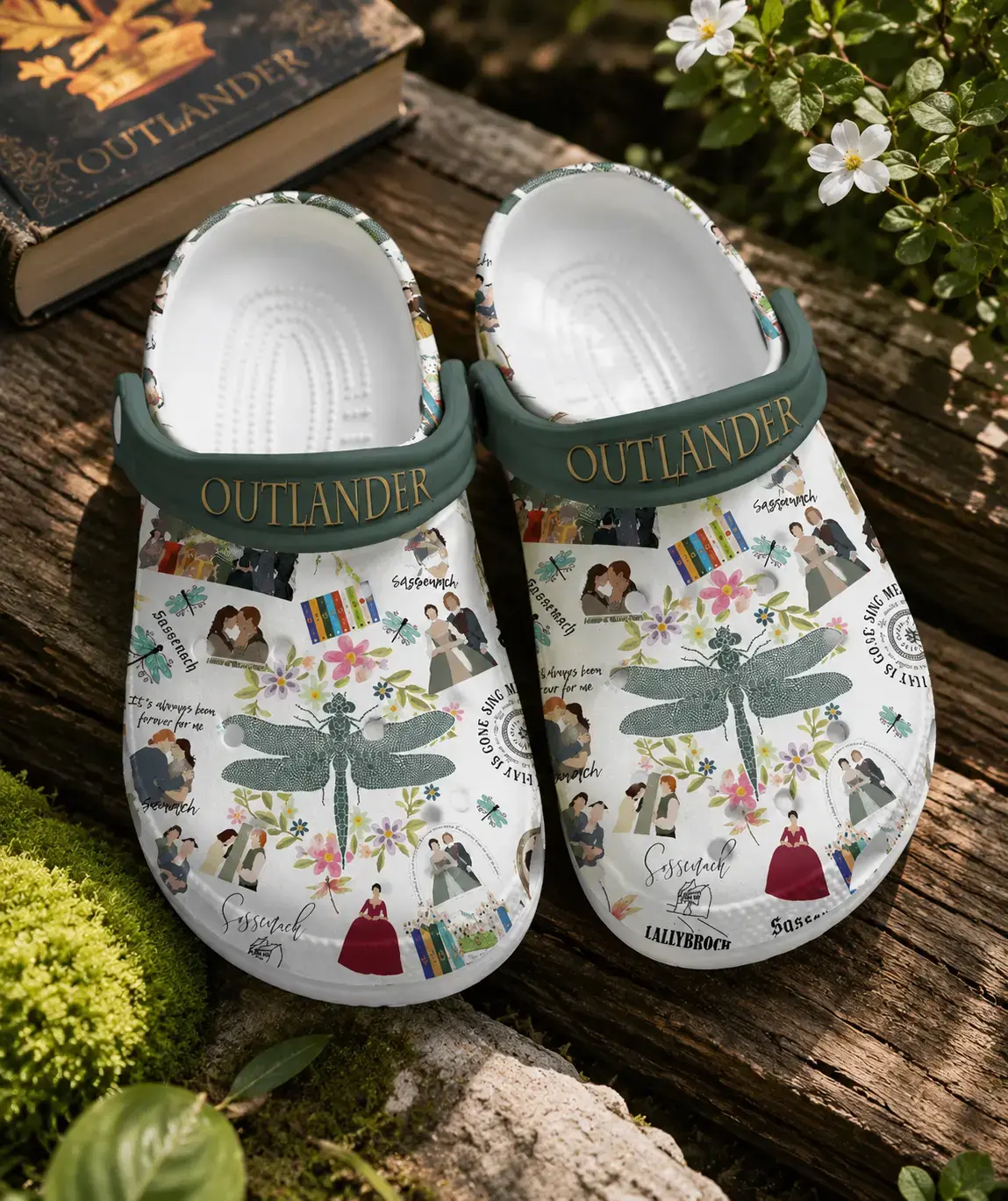 Dragonfly Floral Clogs, Highland Wildflower Graphic Clog Shoes, Cottagecore Lightweight Slip-On Footwear, Comfortable Unisex Casual Everyday Shoes