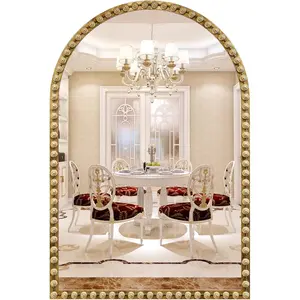 Arched Mirror for Wall, 22"x30"  Arch Bathroom  Mirror, Metal Floral Frame Decorative Arch Wall Mirrors, Antique  Arched Mirrors for Washroom, Bedroom, Entryway, Living Room