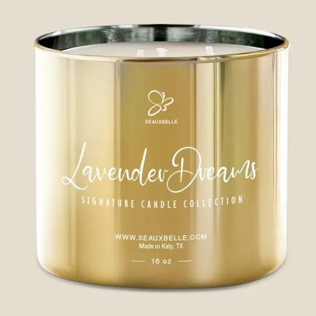 Lavender Dreams  Triple-Scented 3-wick Luxury Candle by SeauxBelle