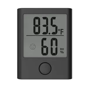 Digital Hygrometer Thermometer -  Room Temperature & Humidity with Thermometer and Hygrometer, Humidity Sensor & Indoor Thermometer for , Office & Greenhouse, Humidity Meter, Black