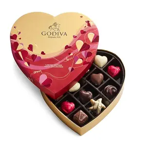Godiva Chocolatier Valentine’s Day Heart Chocolate Gift Box - 14 Piece Assorted Milk, White and Dark Chocolate with Gourmet Fillings – Elegant Treat