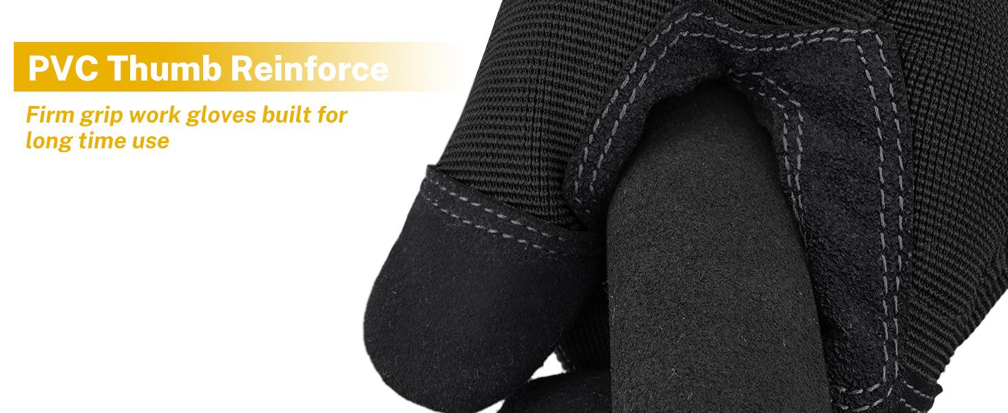 MELOTOUGH Work Gloves for Men Women, Heavy Duty Mechanic Gloves with Touch Screen, Non-Slip Wear Resistant Safety Working Gloves for Garden, Yard, Warehouse, Construction and Daily Work