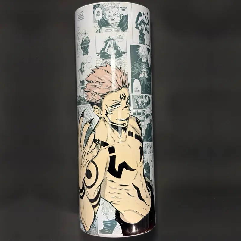 Anime Sukuna Inspired 20oz Tumbler Sublimation Hogg Cup Manga Collage Design Drinkware Bottle