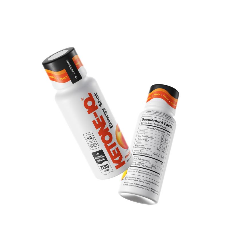 Ketone-IQ +Caffeine Shot Peach Beverage Energy