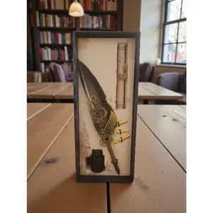 Feather Steam Punk Quill Pen Set
