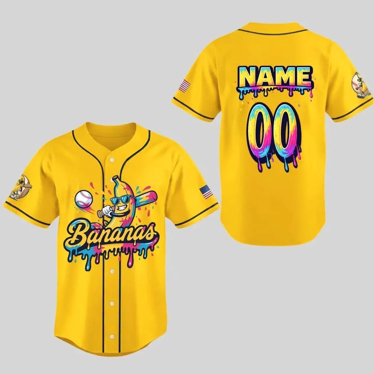 Funny Banana Drip Baseball Jersey - Custom Name Savannah Style Fan Gift