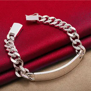 Elegant 10mm Silver-Plated Chain Necklace – Unisex Geometric Style