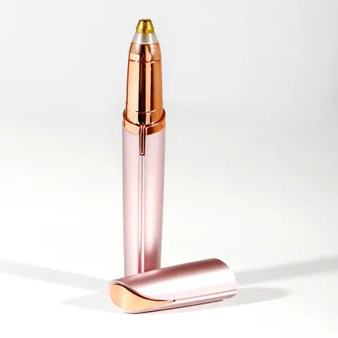 Women's Rechargeable Electric Portable Eyebrow Trimmer - Lightweight, Compact, ABS At-Home Brows Shaping Tool with Pivoting Head, Stainless Steel Blade, Cleaning Brush, Neck Hair Removal, Travel-Size Cordless Razor