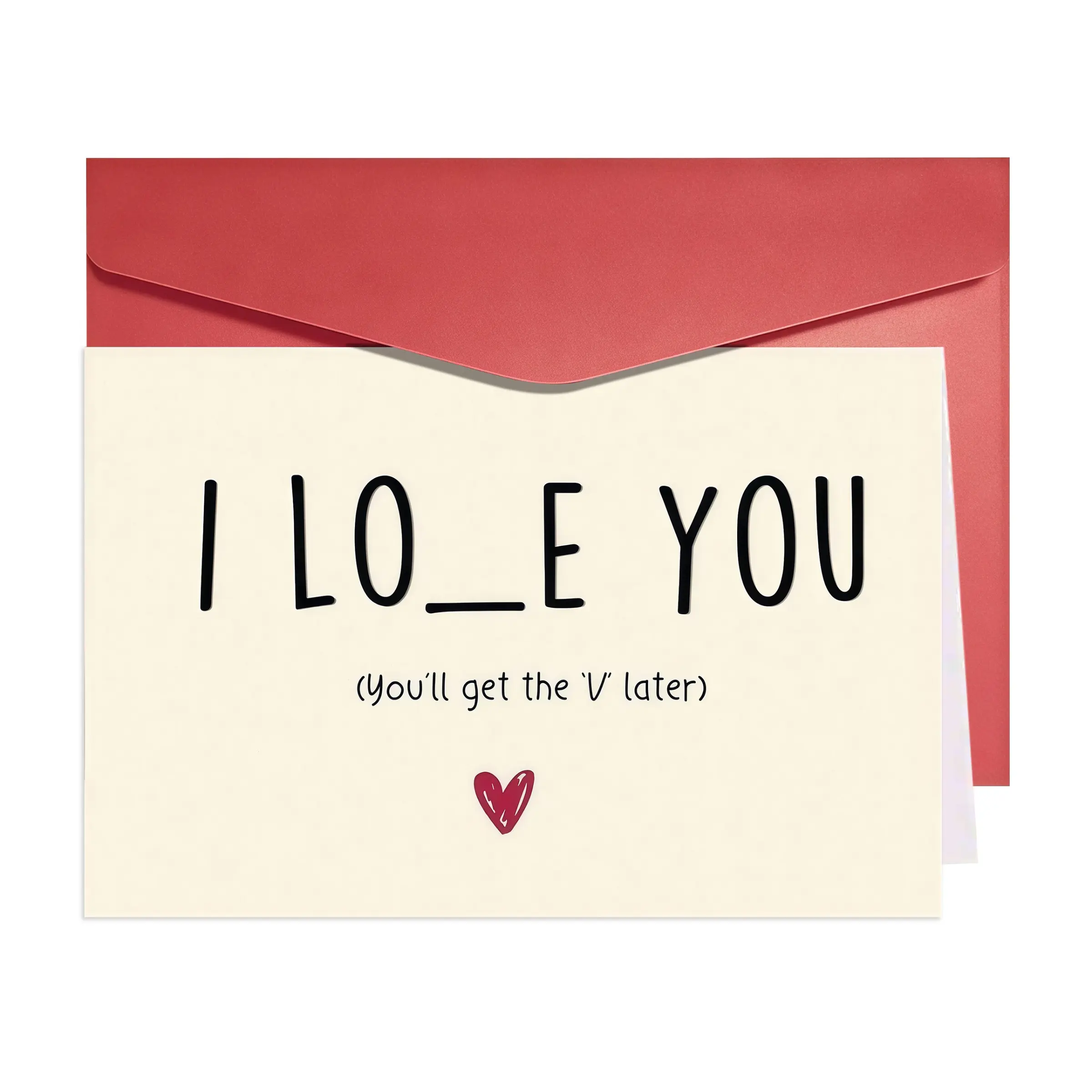 1pc Romantic Valentine's Day Card for Him Her, Sweet Weeding Anniversary Card for Couple, Lovely Birthday Gift Card for GF BF, Funny I Love You Card, Custom Message Card