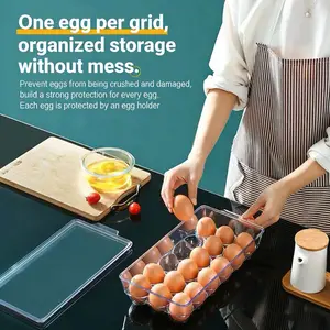 Egg Storage Box Pet Material Transparent Design, Durable Egg Organizer Container for Kitchen Use, Compact & Secure Solution for Eggs