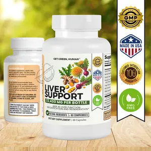 Liver Support Capsules Get Green Human Natural Detox Supplement with Turmeric Milk Thistle Beetroot Dandelion for Liver Cleanse 60ct