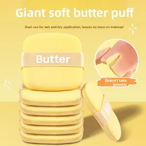 New popular butter biscuit cushion puff, super soft, doesn't absorb product, suitable for both dry and wet use, for loose powder and liquid foundation, super easy to use~