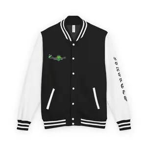 Retro y2k Cthulu 'MadHouse' Varsity letterman Jacket with 'No Fun/No Pain' Graphic