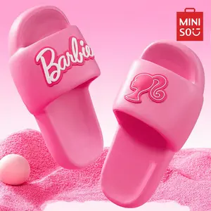 [Spring Special]Miniso Barbie Series EVA Bathroom Slippers, Non Slip Shower Slides Bathroom Sandals  Cushion Thick Sole Women Shoe Walking Shoes Flipflop Footwear Girl Comfort Pink,Birthday gifts. Comfortable Casual  springtok,cozyvibes