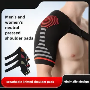 Compression Shoulder Support, Breathable Fabric Shock-absorbing Shoulder Brace for Shoulder, Built-in Gel Padding & All-day Support for Men and Women