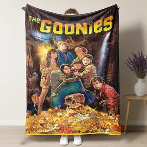 The Goonies Classic Movie Poster Blanket - Iconic Treasure Group Shot, 80s Nostalgic Adventure Film Design, Soft Plush Fleece Throw, Perfect Throw for Couch Bed, Ideal Gift for Goonies Fans and Retro Movie Lovers