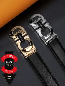 Mens Belt Leather Ratchet Belt, Men's PU Leather Belt with Automatic Buckle, Durable Alloy Waistband, Casual Style for All Seasons, Universal Fit for Men