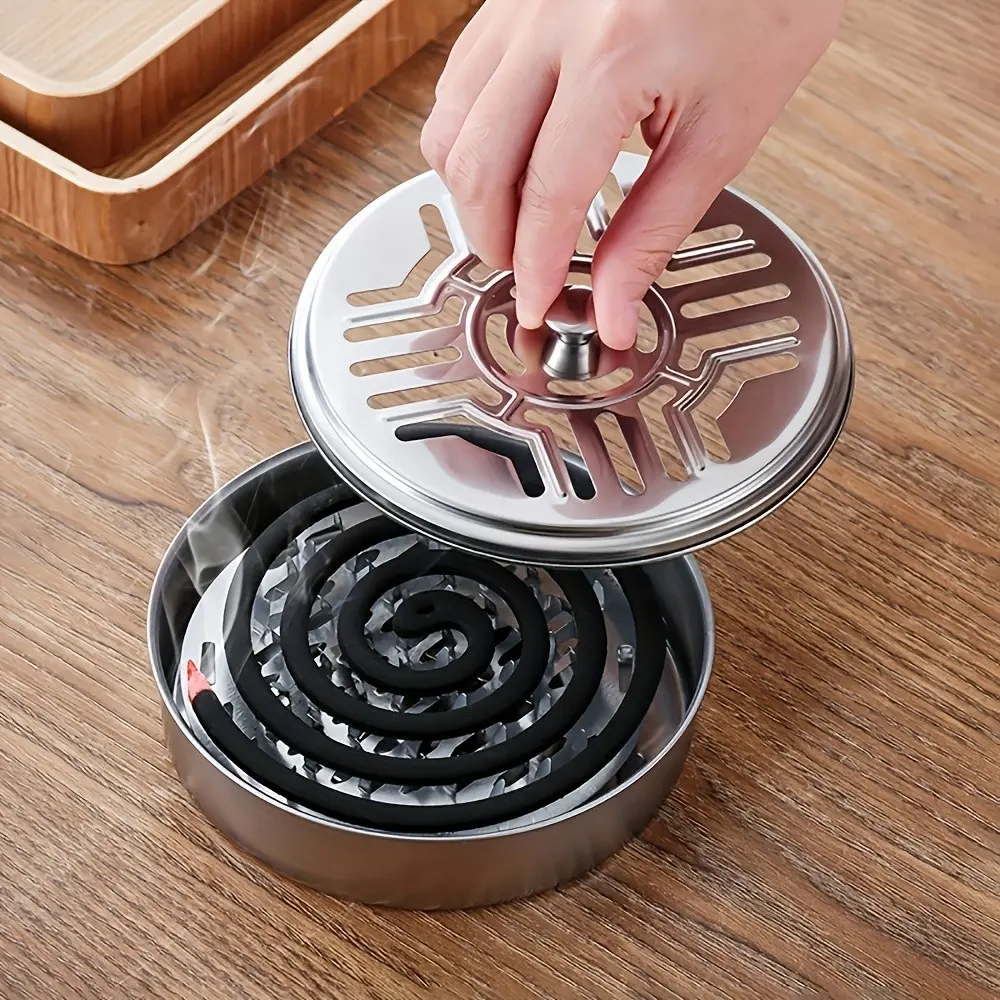 3-Piece Stainless Steel Portable Household Scented Incense Burner Set, Ideal for Sandalwood and Agarwood, Mosquito Repellent, Home Aroma, Fragrance, Room Fragrance, Yoga, Meditation, Sleep Aid