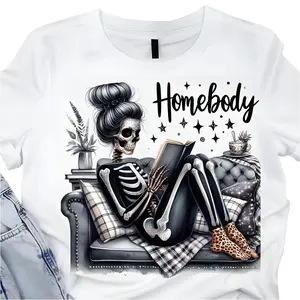 Super Soft Cotton Unisex Casual T Shirt Featuring Homely Glitter Skelly and Teddy Bear Designs Ideal for Men and Women M to 5XL