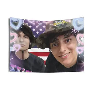 Hamz/ah and Mar/tin decor/Fun Tapestry Wall Hanging Art for Home Living Bedroom flag/wall art/SlushyNoobz/ThatMartinKid 3x5ft Celebrity USA Flag Tapestry for Wall hanging, College Dorm, Living Room, Bed Room, Home Decor Decoration Peach Artwork Colorfulta