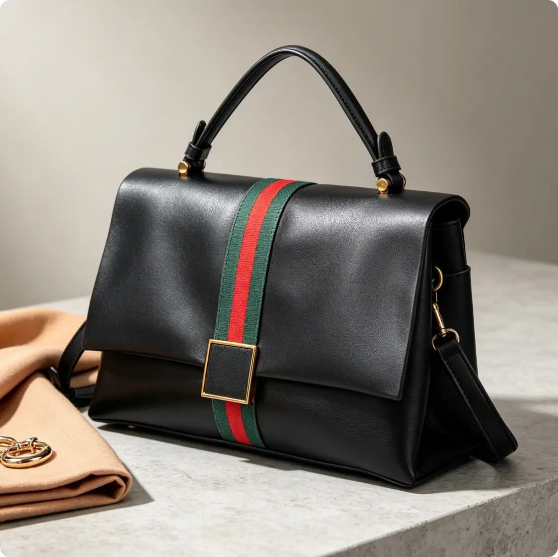 Women's Genuine PU Leather High-End Handbag, New Style Quilted Design with Gold Accents, 1-Shoulder Cross-Body Bag