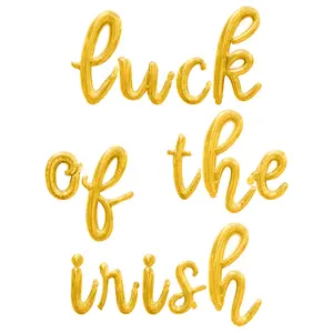 Cursive Script Letter Balloons - LUCK OF THE IRISH 16" Inch Alphabet Letters Foil Mylar Balloon St Patricks Day Party Banner