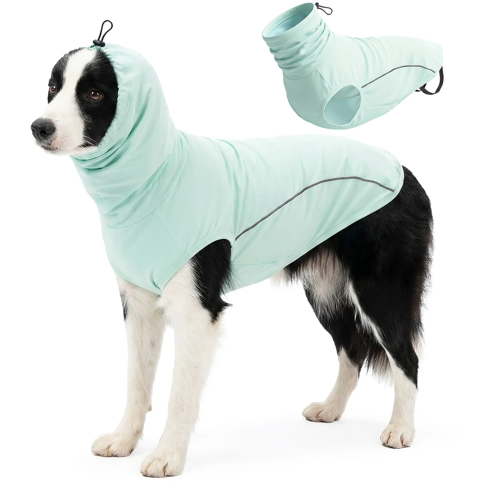 Cooling Dog Sun Protection Vest with Adjustable Hood, Ice Feel Breathable Sleeveless Dog Summer Shirt with Reflective Stripe & Rear Fixing Strap for Small Medium Large Dogs new style breathable pet overall