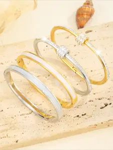 Stainless Steel Swivel Opening Bracelet White Drip Oil Bracelet Set Universal Accessories for All Seasons Daily Wear Bracelet Simple Bracelet Stainless Steel Bracelet Couple Hand Jewelry
