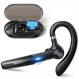 Wireless Headset with 400mAh Charging Case 55 Hours Playtime Headphone, Wireless BT Headset, Noise-canceling Mic for Driving/Business/Office, Compatible for iOS/Android Mobile Phones, Business Headset, Office Headphones, Audio Gear, Sleek Headset