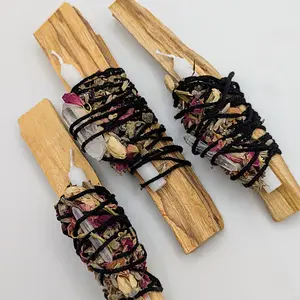 Intention Spell Bundle • Manifest Love, Abundance, Protection • Witchy Ritual Kit for Cleansing & Healing with Palo Santo, Herbs, Candle, Selenite Crystal