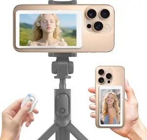 Magnetic Phone Vlog Selfie Monitor Screen, Back Camera Monitor for Iphone, Using Phone Rear Camera for Selfie Vlog Live Stream Tiktok, Support 4K 60Fps Wired Recording, for Iphone & Android