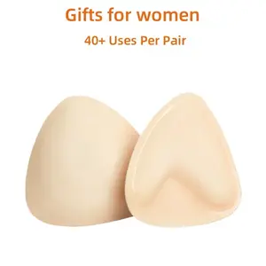 Women's Sticky Push-Up Inserts - Double-Sided Adhesive Bra Cups, Instant 2-Cup Size Boost, Reusable, Sweat & Water Resistant, Womenswear Bra Accessories Portable Waterproof