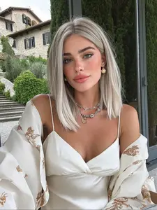 Women Short Bob Hair Wig, Natural Looking Wigs, Straight Design, Gradient, Daily Party Valentine's Day Wear, Essential for Women