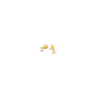 Celeste Jewelry Points of Equality Sterling Silver 925 Gold Plated Studs