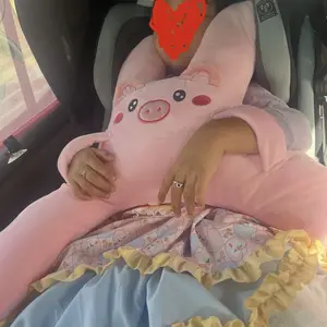 Kids Car Neck Pillow with H-Shape Ergonomic Design for Boys & Babies Adjustable Buckle Strap Soft Hypoallergenic Fabric for Safe Sleep on Long Journeys Safety Belt Protector