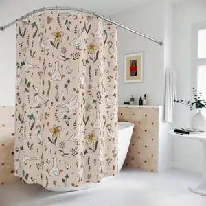 Silly Goose Shower Curtain Funny Bathroom Decor Bath Decor Animal Lover Gift Bathroom Makeover Cottagecore Theme Bird Lover Farmhouse
