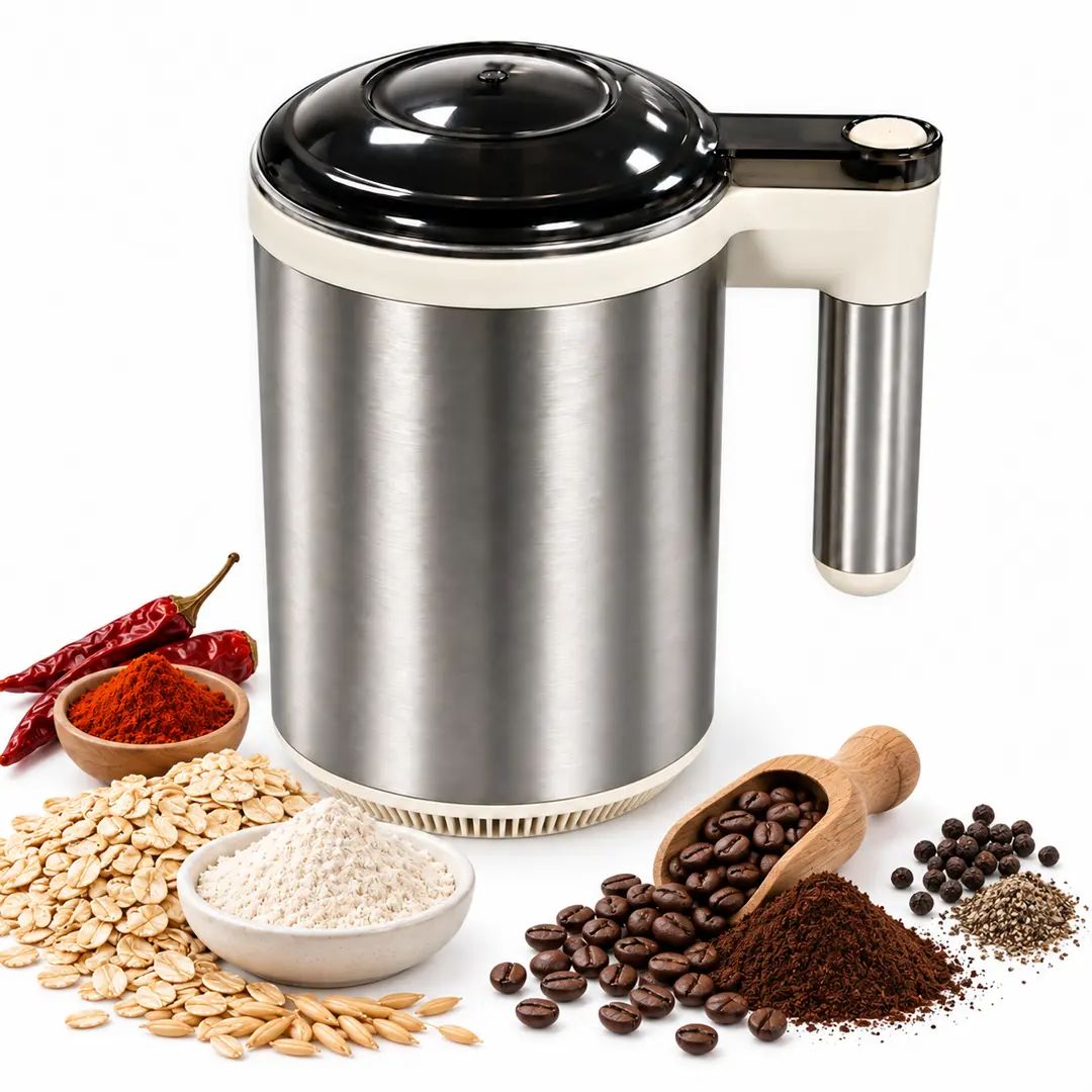 12-Blade Multifunctional Electric Grinder, 300W High-Power Coffee Grinder, Stainless Steel Kitchen Appliance, Ideal for Grinds Coffee Beans, Spices, Grains, UL Certification