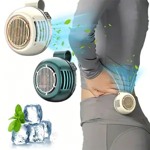 Portable Bladeless Neck Fan, Wearable Hands Free Mini Cooling Fan with LED Display, USB Rechargeable 5 Speed Silent Waist Clip Fan, Summer Outdoor Travel Essential Personal Air Fan