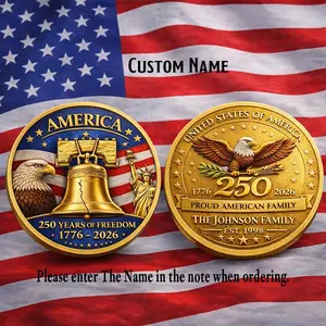 Custom Name 250th Anniversary Commemorative Coin, Bigfoot 4th of July Challenge Coin, Personalized U.S. Military Coin, Collection Gift for Dad, Veterans, History Lovers
