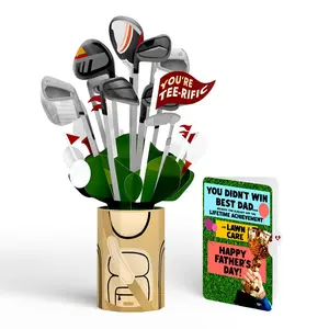Tee-rific Golf Father's Day Bouquet and Trophy Lawn Care Sentiment Set