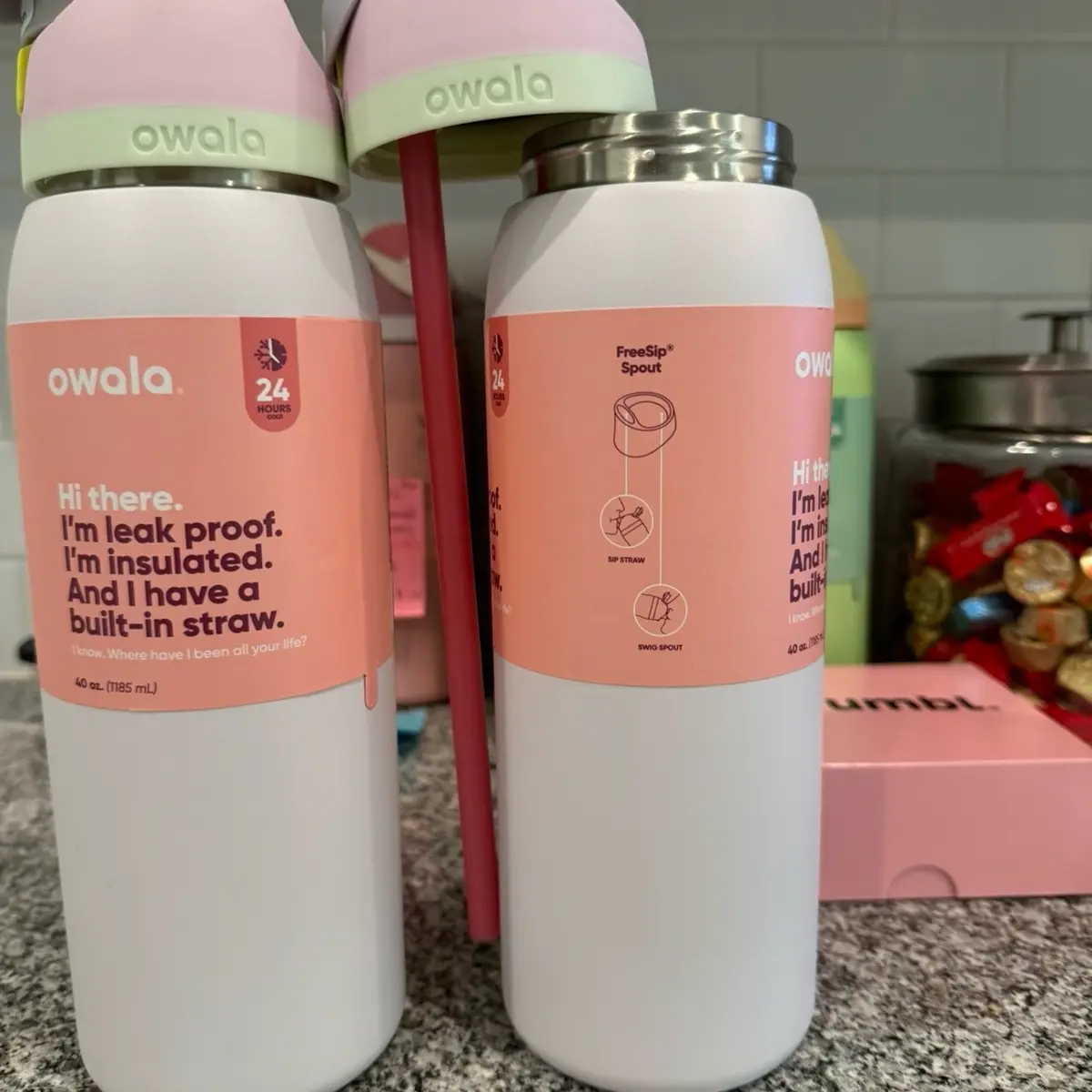 Candy Coated 40oz FreeSip Portable Water Bottle - TikTok Shop